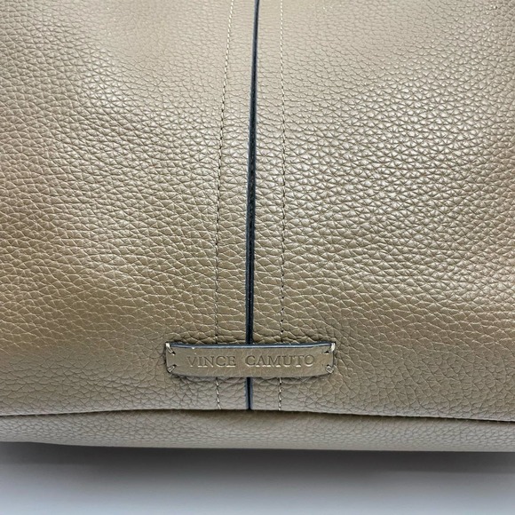 Vince Camuto | Caol Deep Moss Pebble Leather Large Handbag Tote Shoulder Strap - Picture 8 of 15